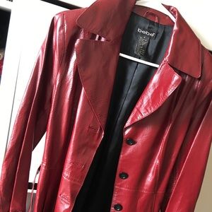 Bebe Trench jacket in burgundy red